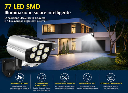 Luce Solare 77 LED Finta Telecamera