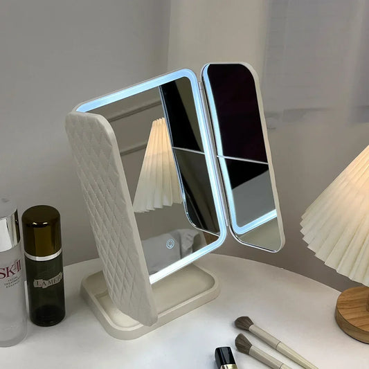 Specchio Trucco Tri-Fold Luce LED